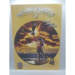 Round Puzzle Master Pieces Gift Of An Eagle Feather Jigsaw Puzzle 500 Pc.